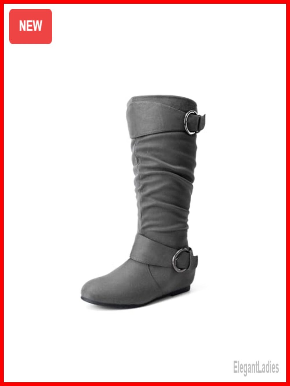 Wide Calf Knee High Wedge Boots Suede Hidden Wedge Full Zip